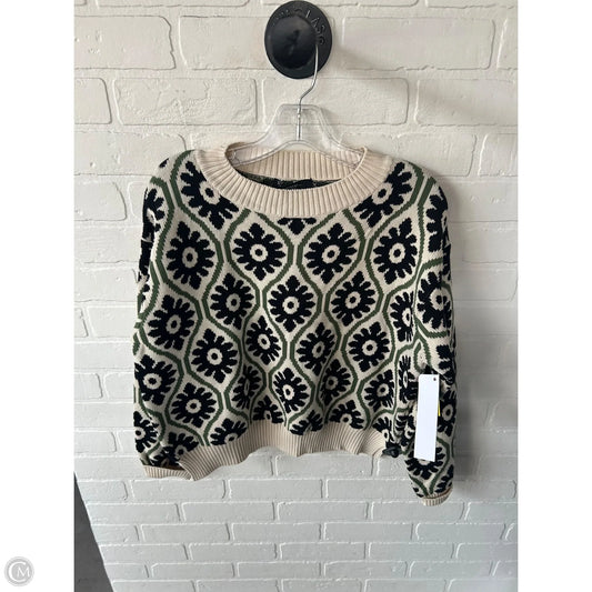 Sweater Designer By Max Mara In Cream & Green, Size: L