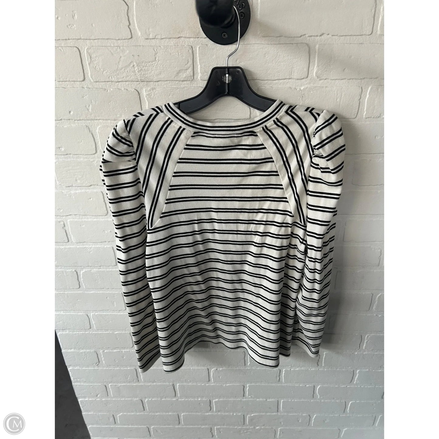Top Long Sleeve By Veronica Beard In Black & Cream, Size: Xl