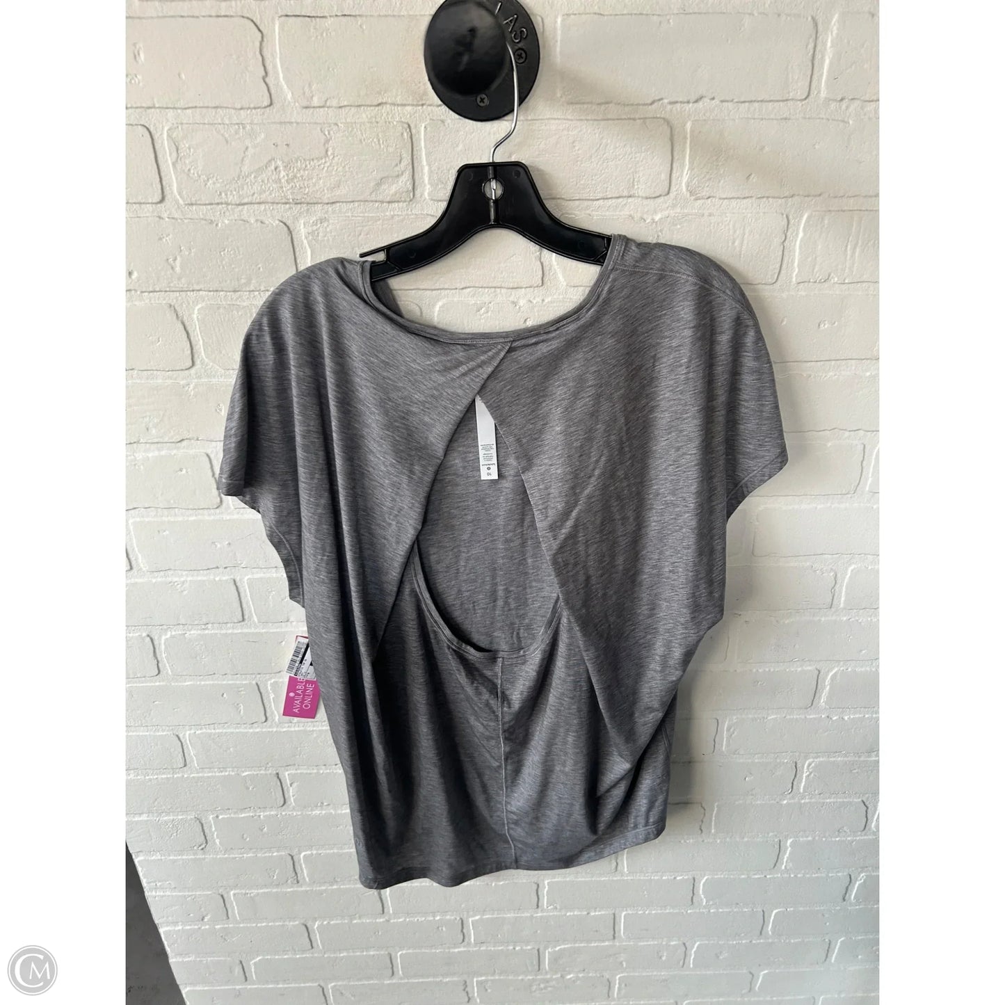 Athletic Top Short Sleeve By Lululemon In Grey, Size: M