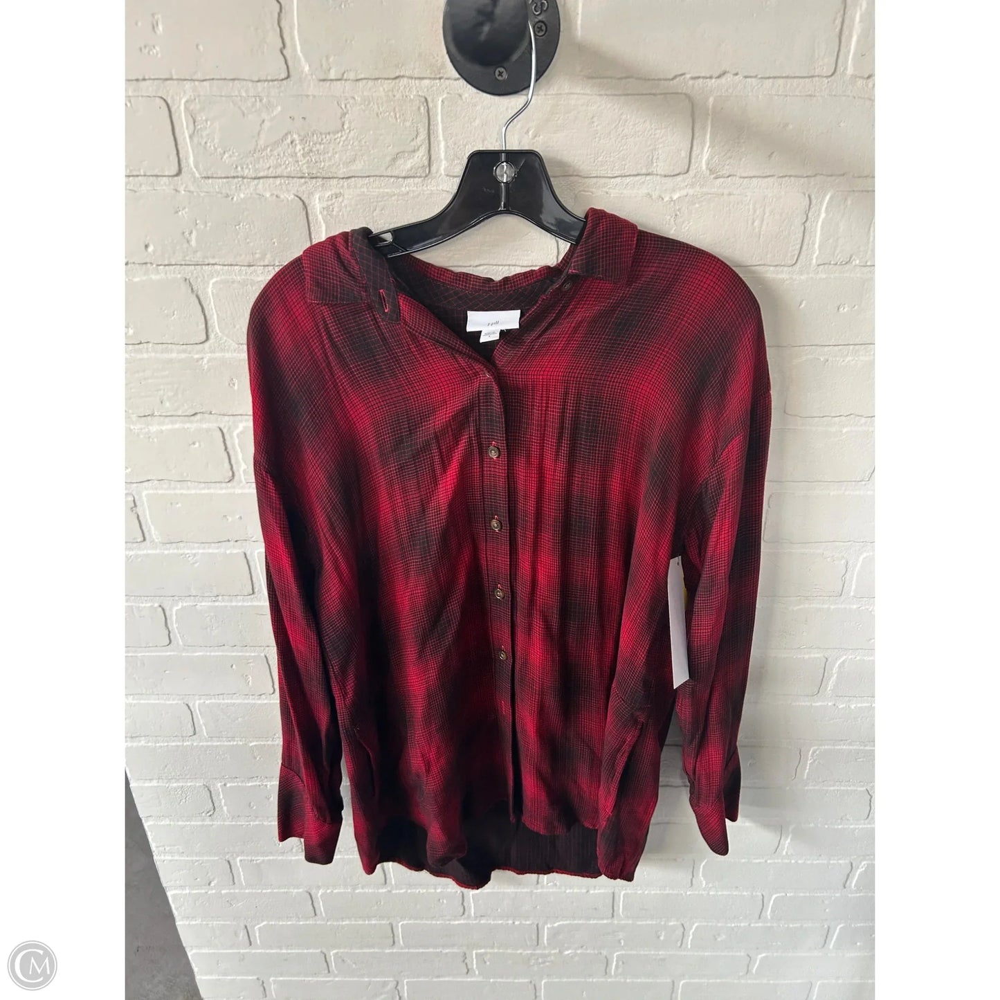 Top Long Sleeve By J. Jill In Black & Red, Size: S