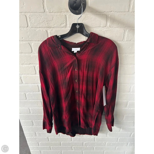 Top Long Sleeve By J. Jill In Black & Red, Size: S