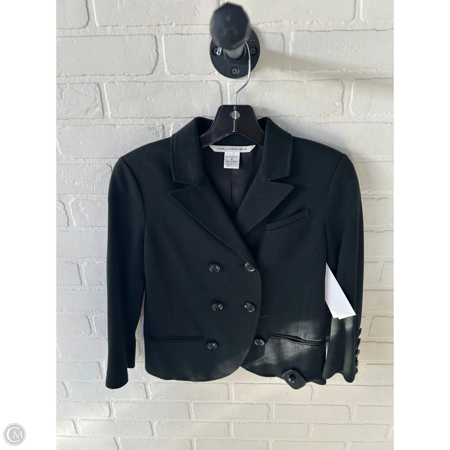 Blazer Designer By Diane Von Furstenberg In Black, Size: Xs