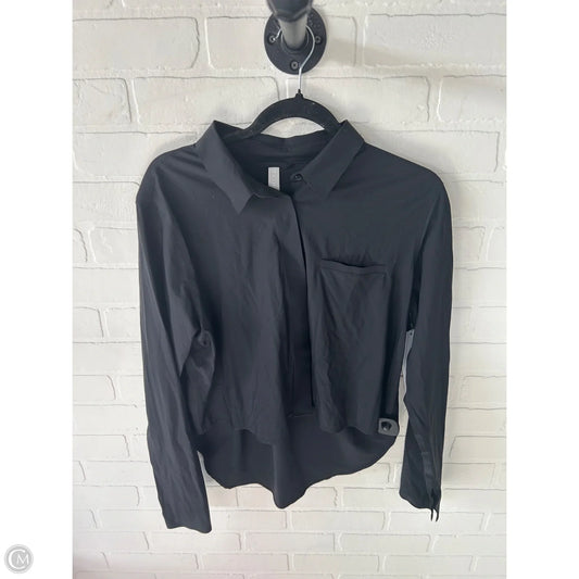 Athletic Top Long Sleeve Collar By Athleta In Black, Size: M