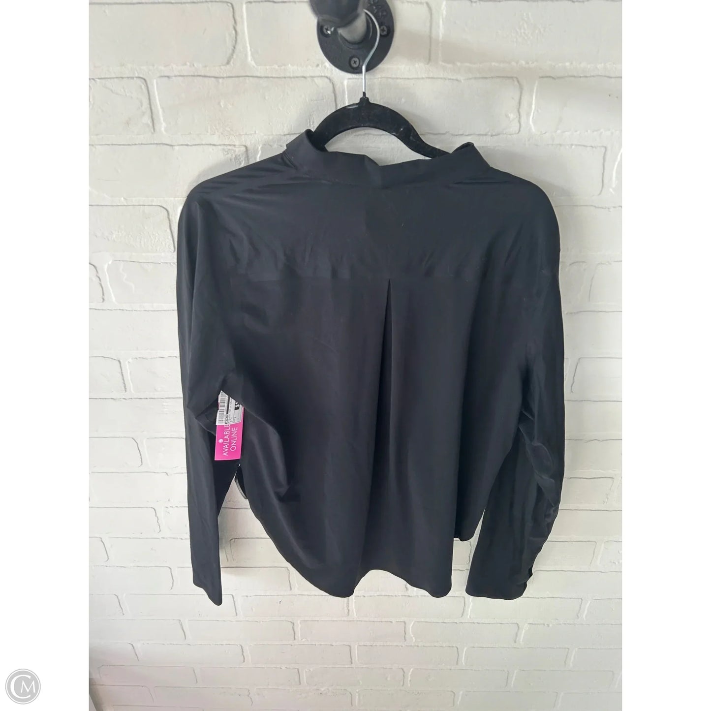Athletic Top Long Sleeve Collar By Athleta In Black, Size: M