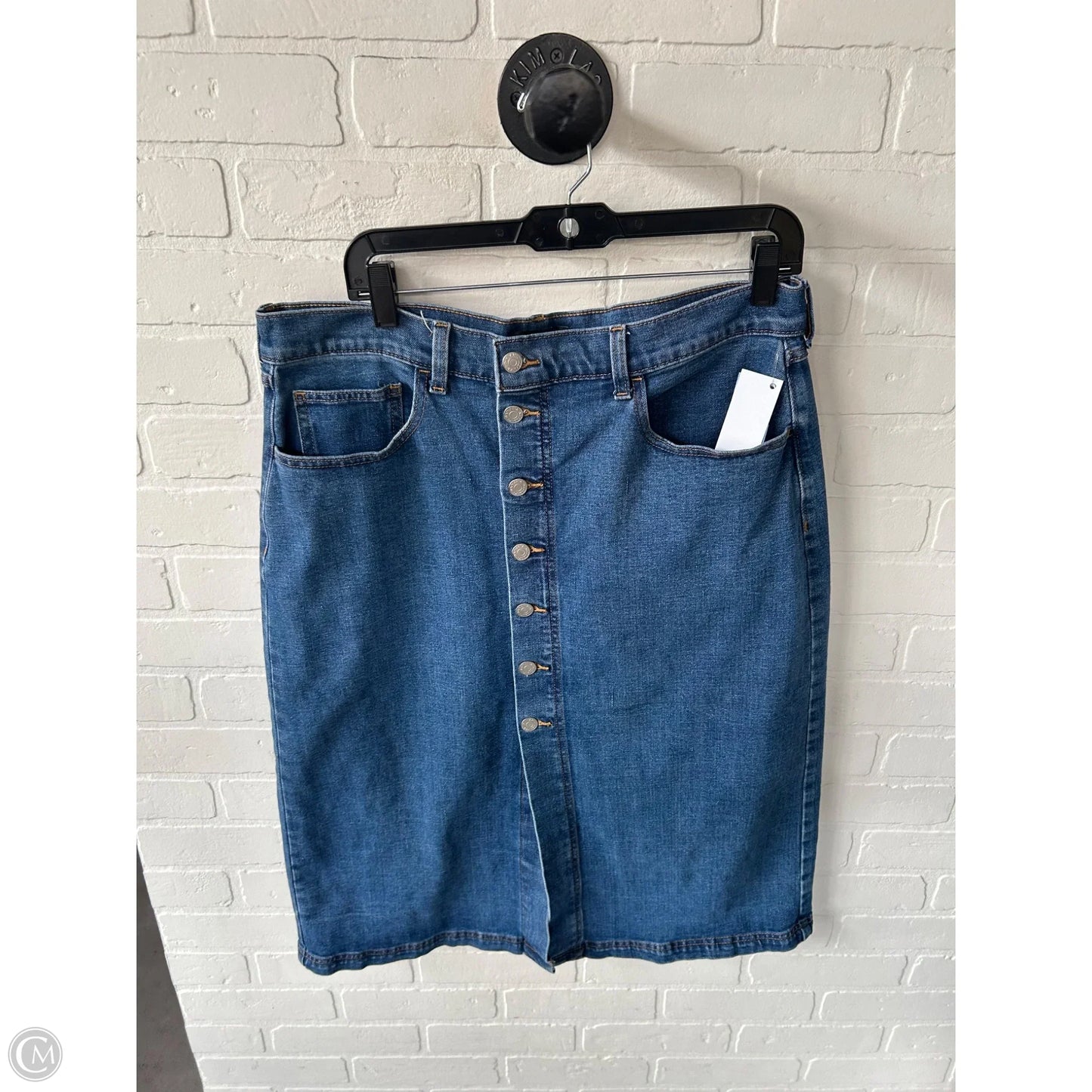 Skirt Midi By Banana Republic In Blue Denim, Size: 14