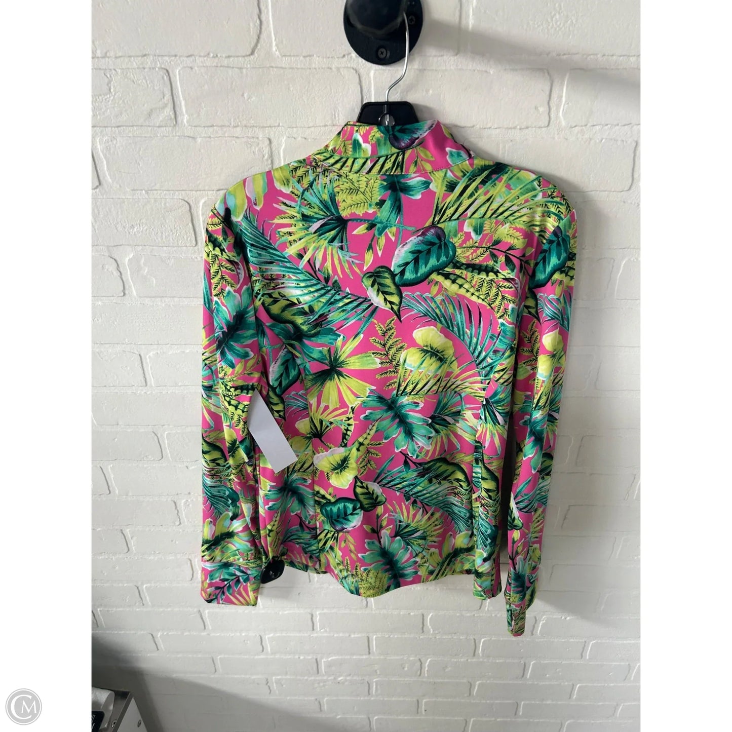 Athletic Top Long Sleeve Collar By Tommy Bahama In Pink & White, Size: L