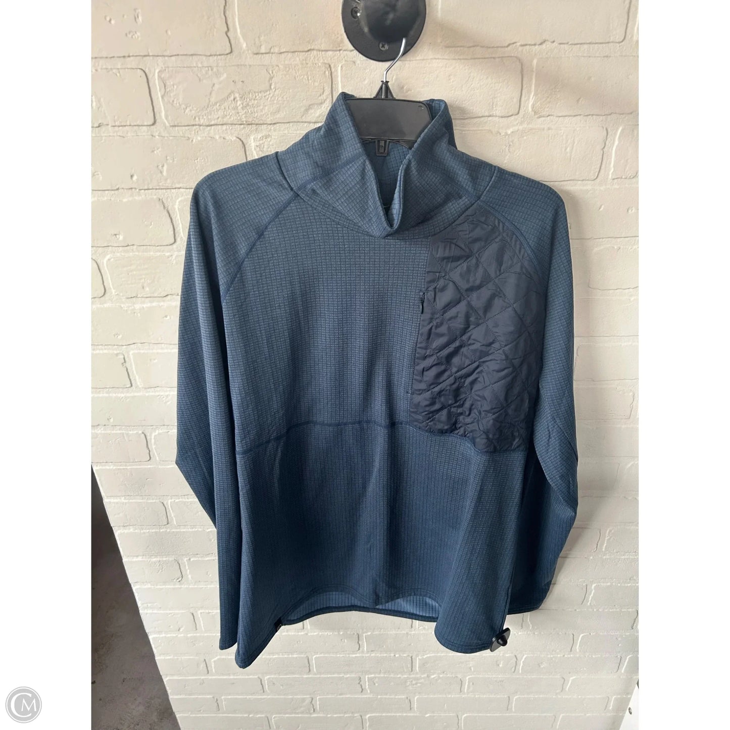 Athletic Top Long Sleeve Collar By Cmb In Blue, Size: Xl