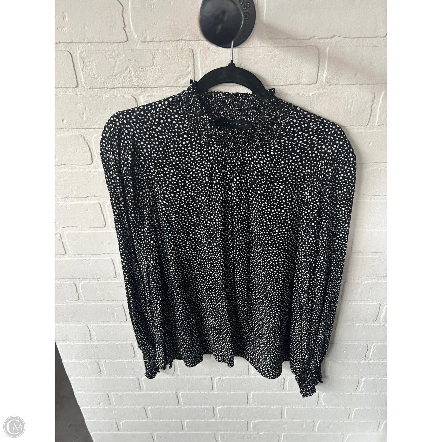 Top Long Sleeve By Sanctuary In Black & White, Size: M