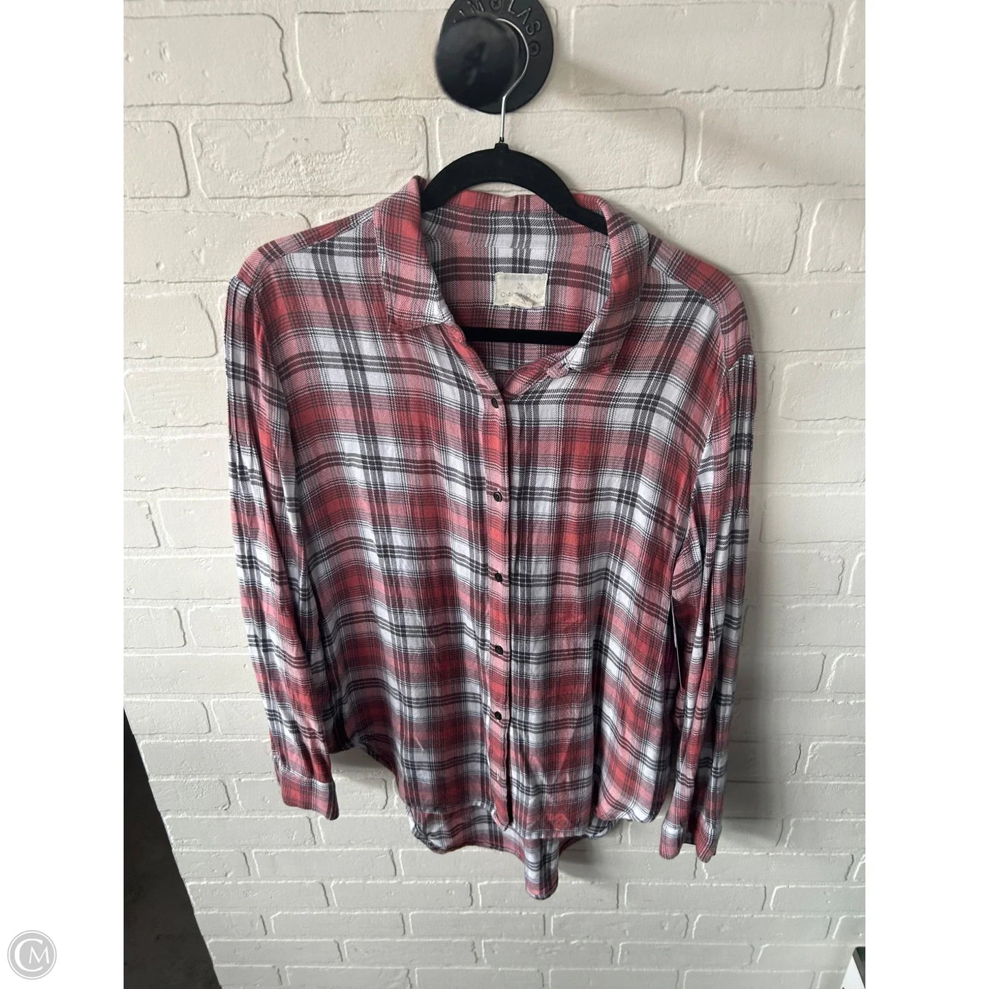 Top Long Sleeve By Caslon In Black & Pink, Size: M