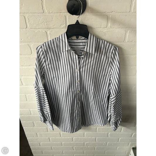 Top Long Sleeve By Chicos In Black & White, Size: S