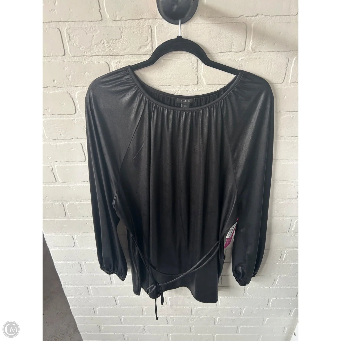 Top Long Sleeve By Halogen In Black, Size: 2x