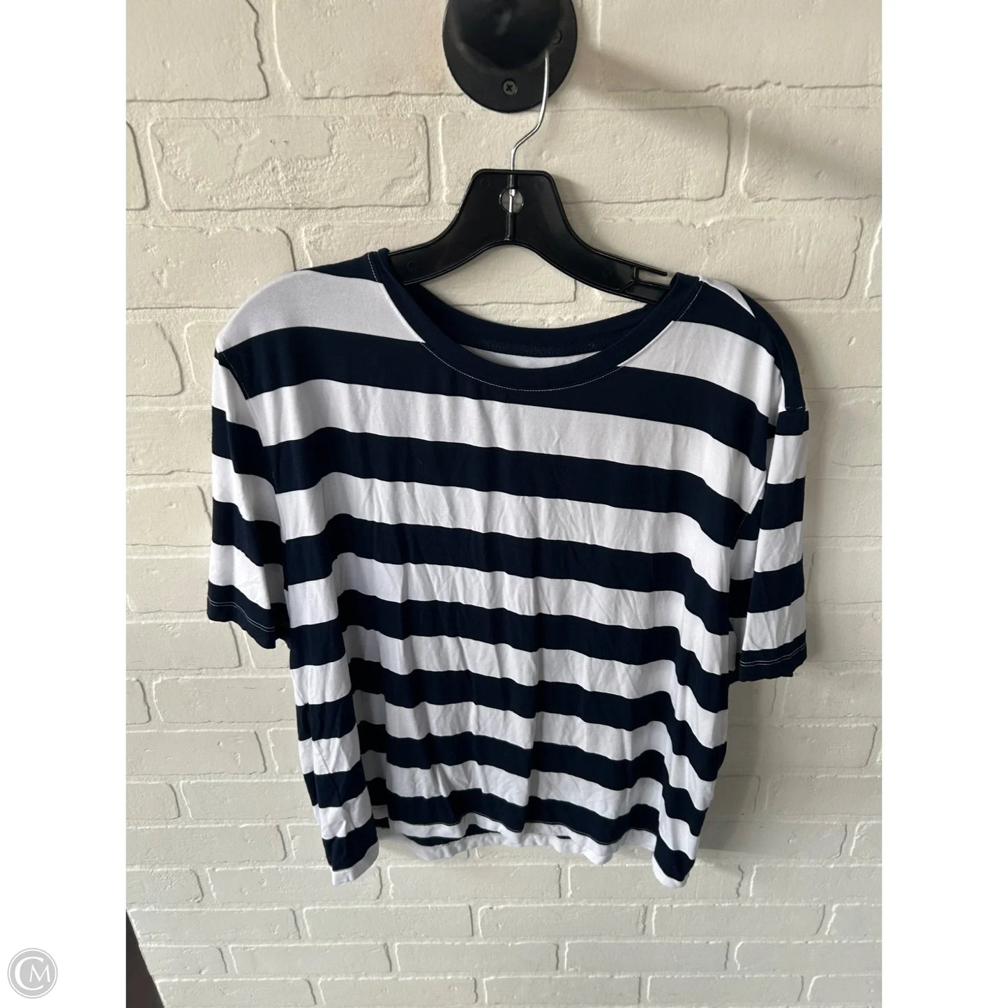 Top Short Sleeve Basic By Lou And Grey In Blue & White, Size: L