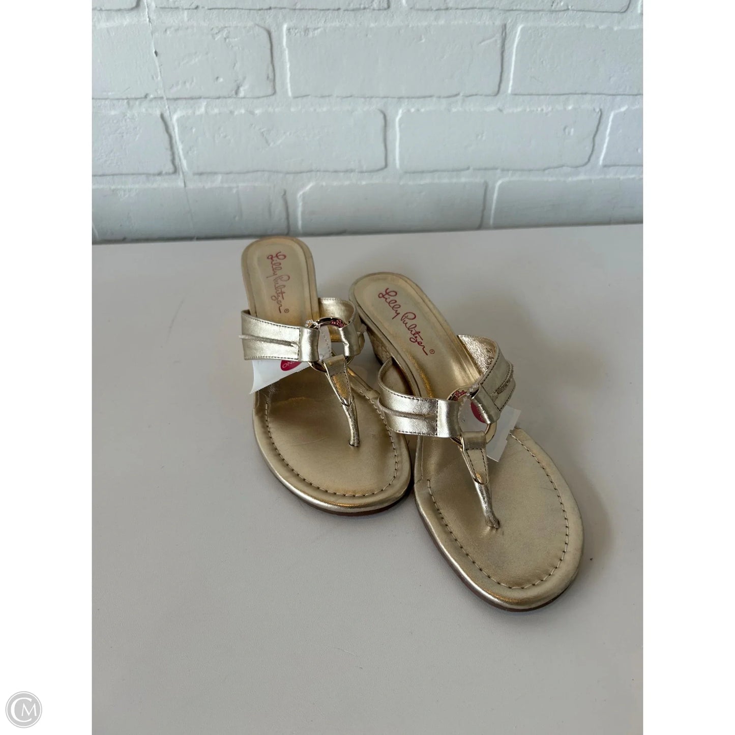 Sandals Designer By Lilly Pulitzer In Gold, Size: 6