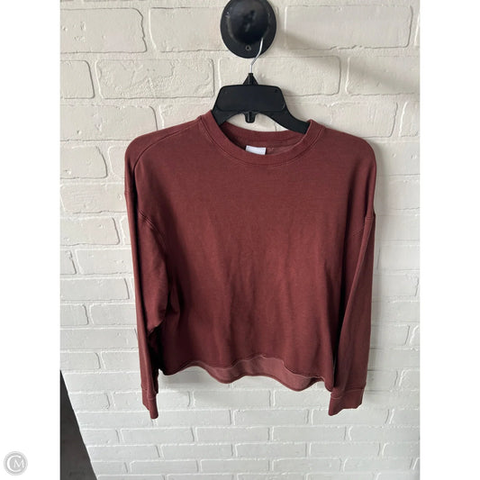 Athletic Top Long Sleeve Crewneck By Nike Apparel In Brown, Size: Xs