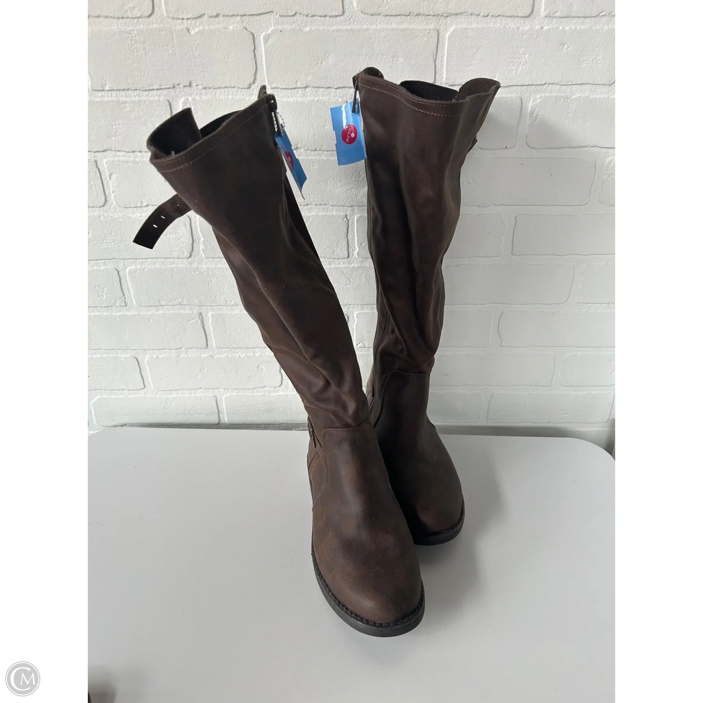 Boots Knee Flats By Torrid In Brown, Size: 9