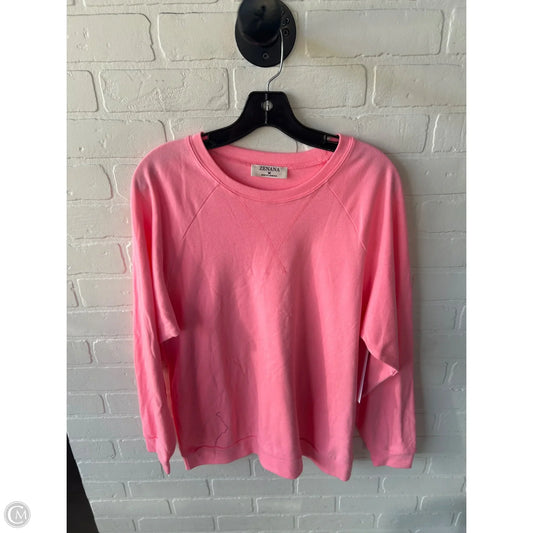 Sweatshirt Crewneck By Zenana In Pink, Size: M