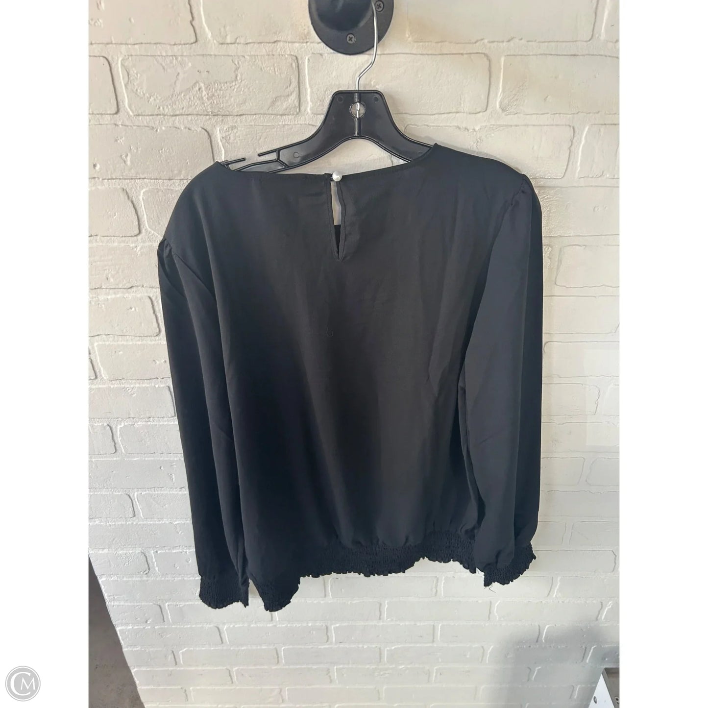 Top Long Sleeve By Zenana In Black, Size: L