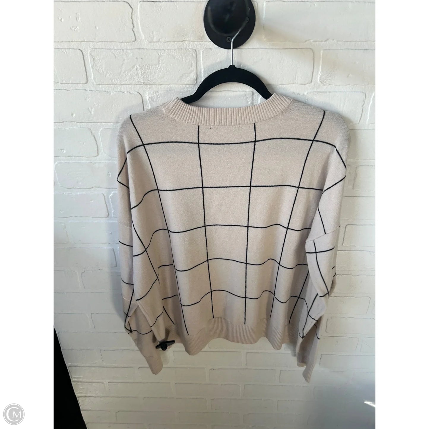 Sweater By Tahari In Black & Cream, Size: L