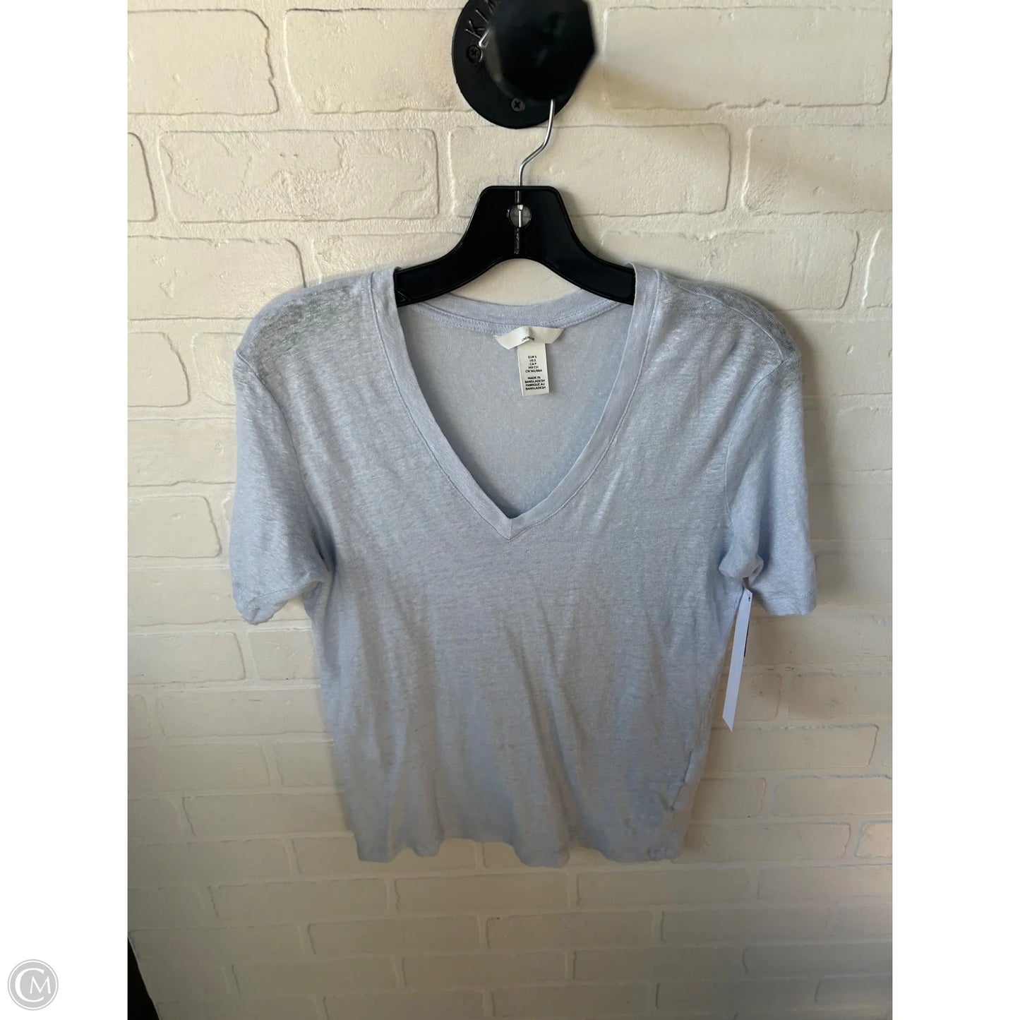 Top Short Sleeve By H&m In Blue, Size: S