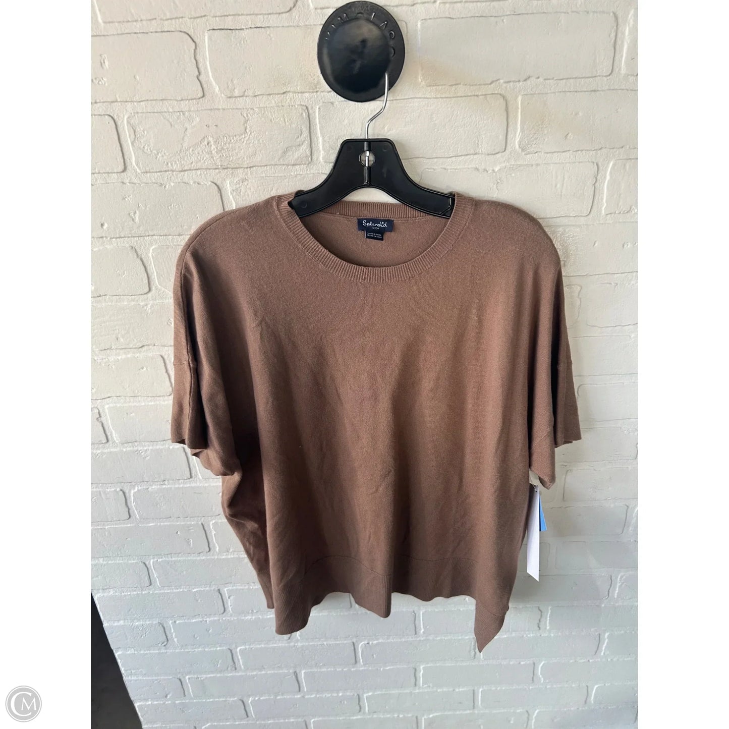 Sweater Short Sleeve By Splendid In Brown, Size: S