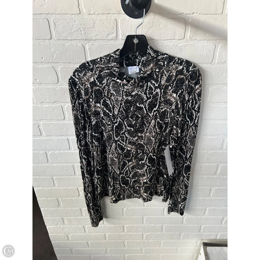 Top Long Sleeve By Peyton Jensen In Black & Tan, Size: L