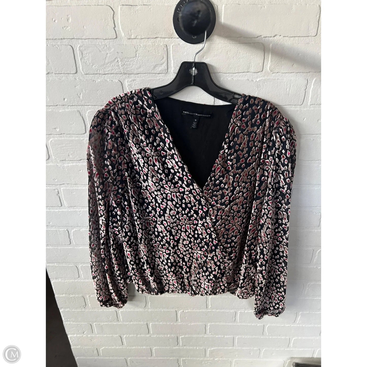 Top Long Sleeve By White House Black Market In Black & Tan, Size: M