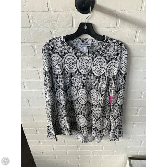 Top Long Sleeve By Joseph Ribkoff In Black & White, Size: L