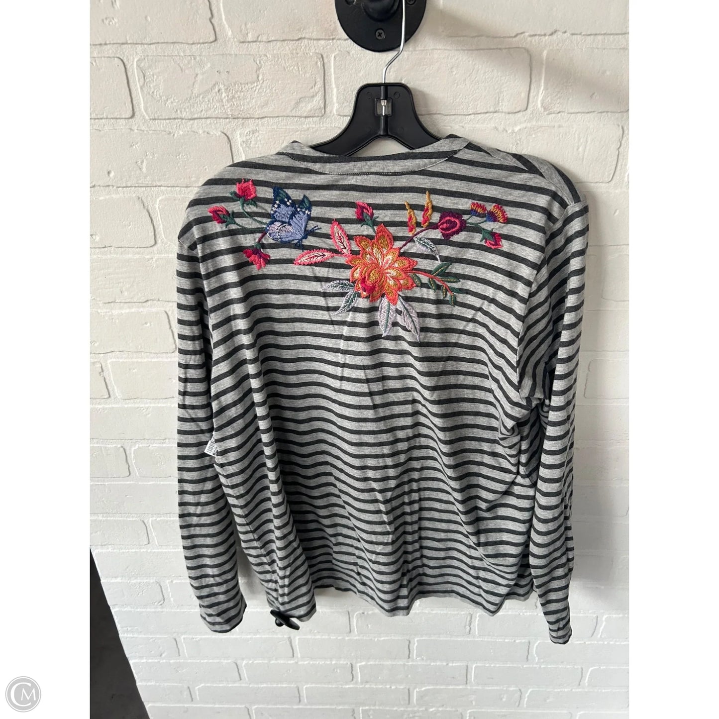 Top Long Sleeve Designer By Johnny Was In Grey, Size: L