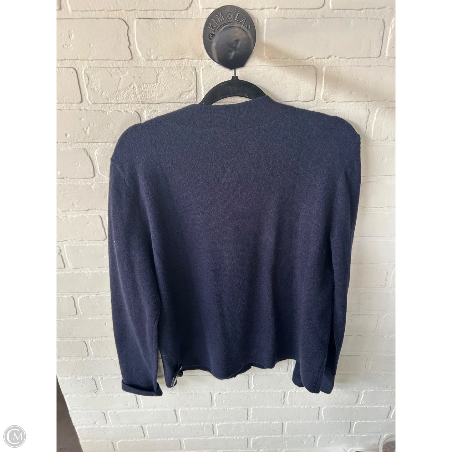 Sweater Cardigan By Talbots In Navy, Size: L