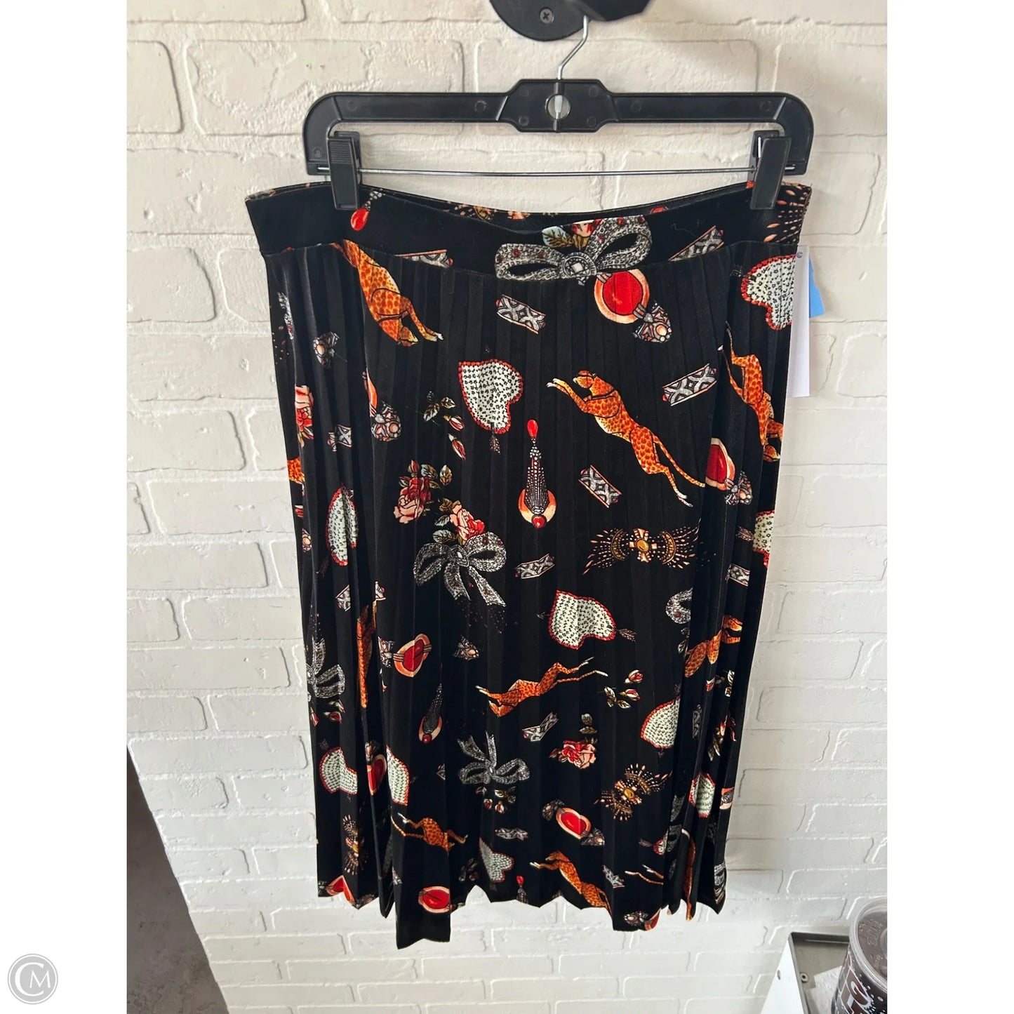 Skirt Midi By Maeve In Black & Orange, Size: 12