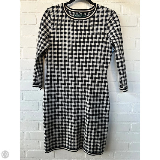 Dress Sweater By Lauren By Ralph Lauren In Black & Cream, Size: M