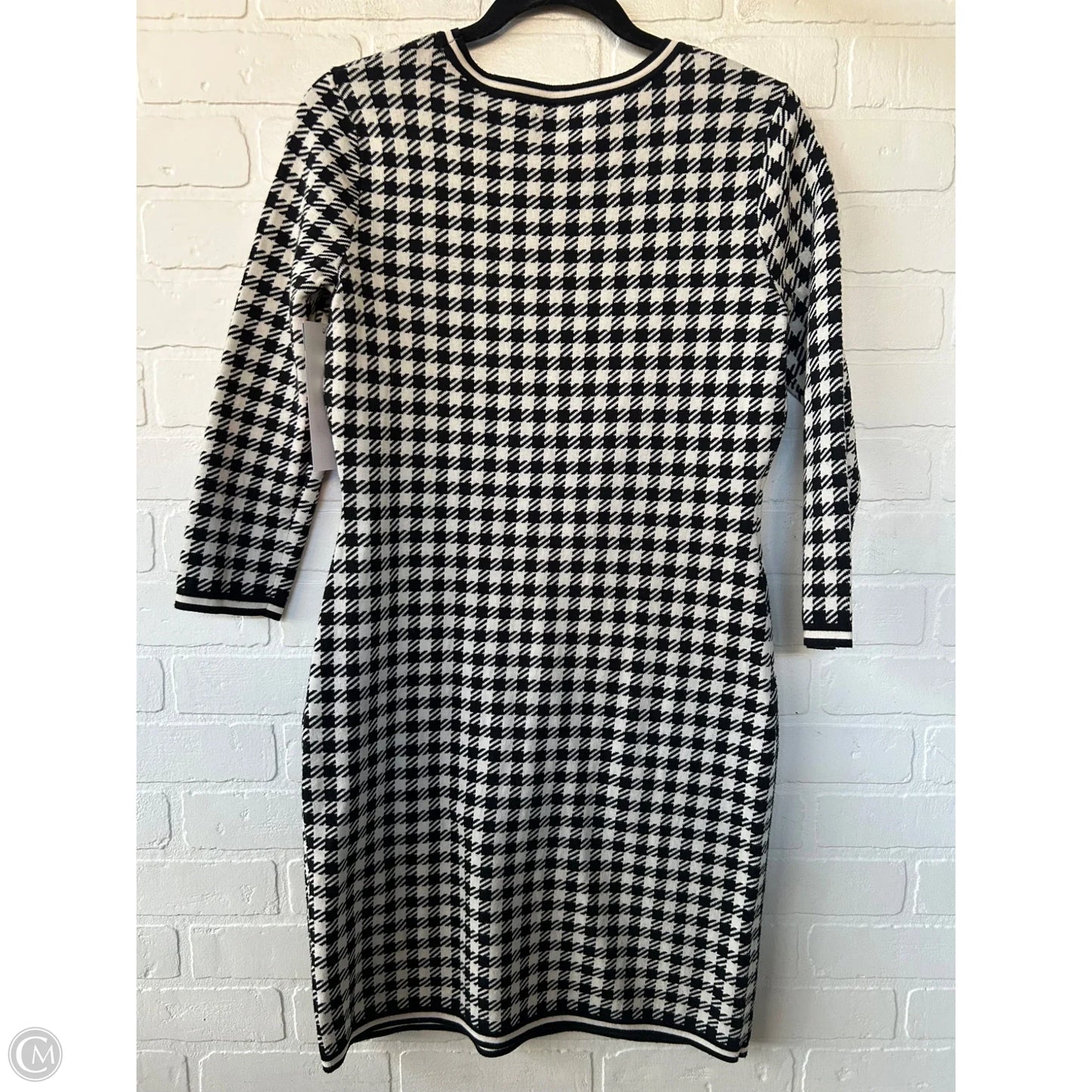 Dress Sweater By Lauren By Ralph Lauren In Black & Cream, Size: M