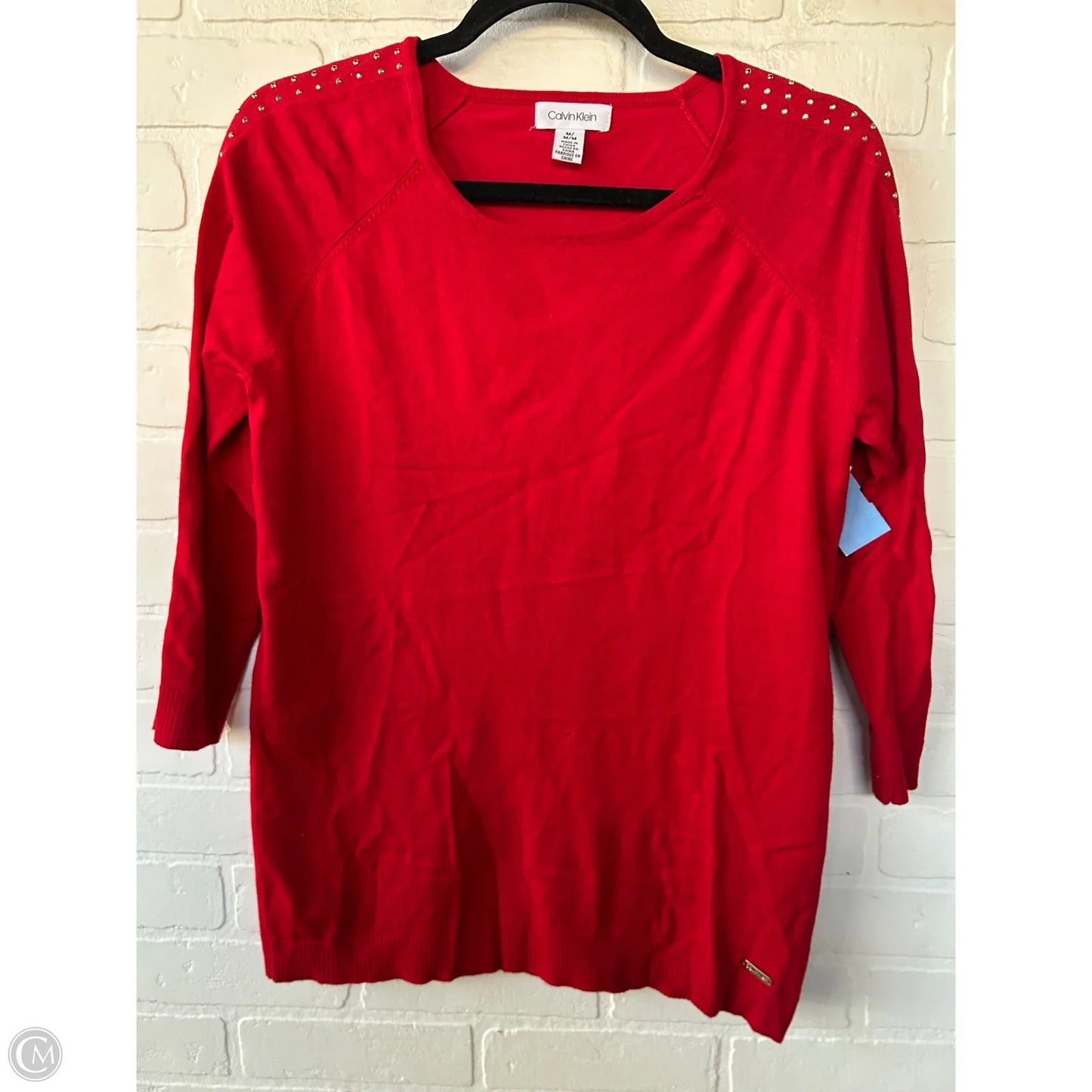 Sweater By Calvin Klein In Red, Size: M