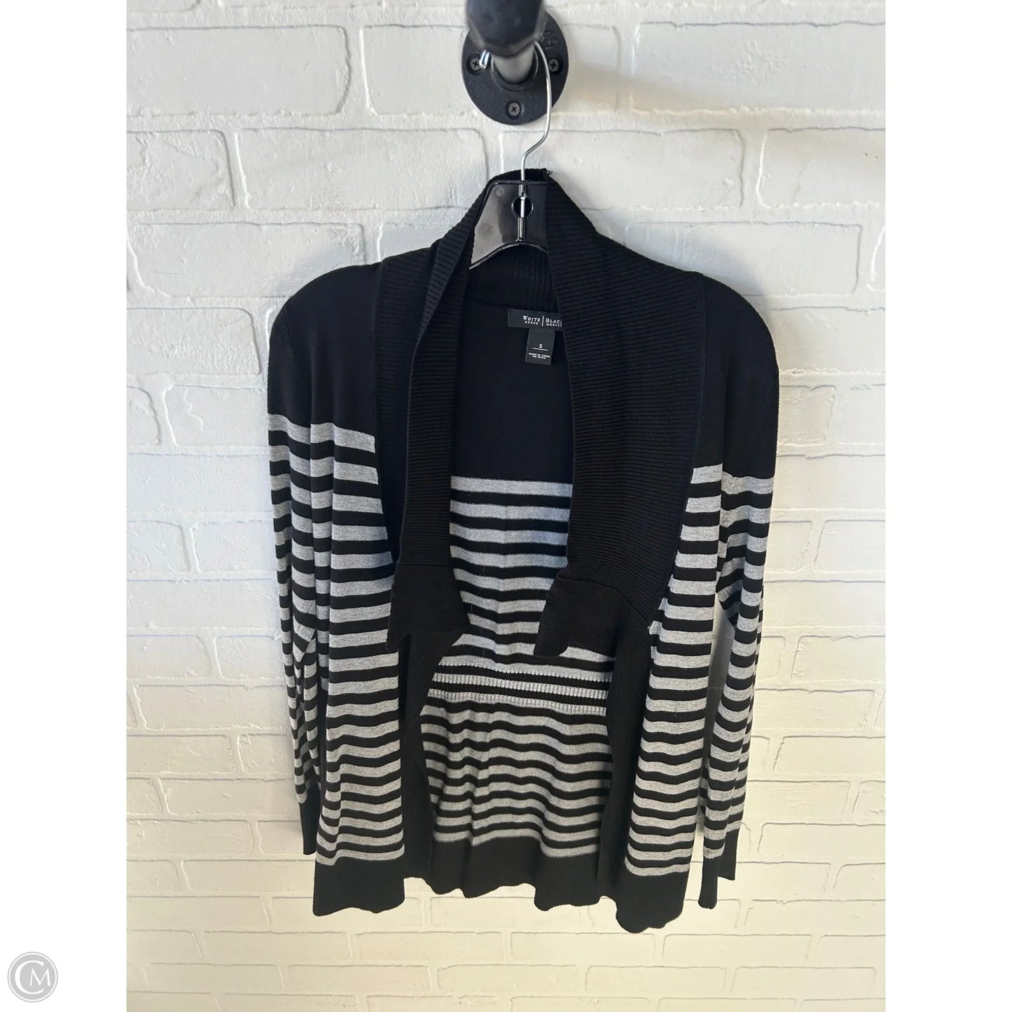 Sweater Cardigan By White House Black Market In Black & Grey, Size: S