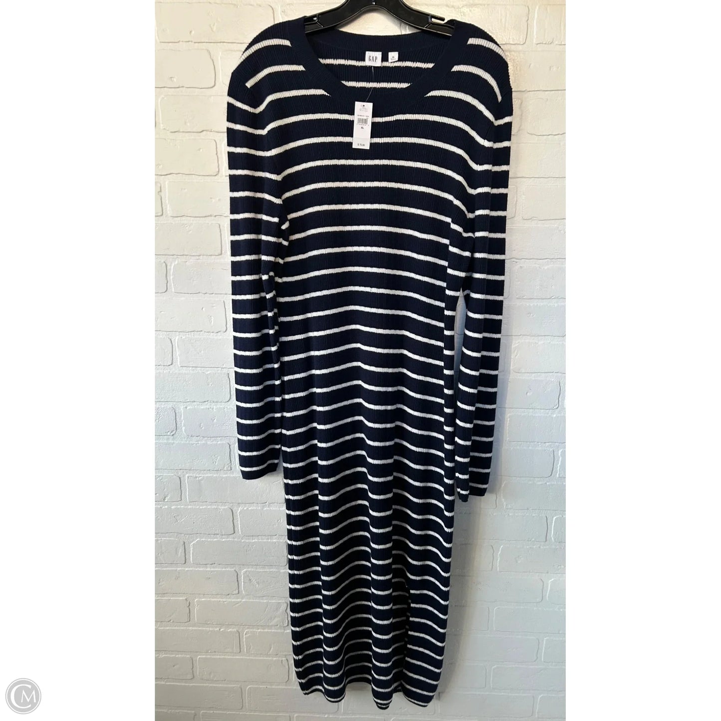 Dress Sweater By Gap In Blue & White, Size: Xl