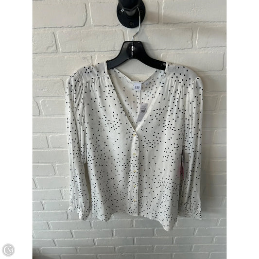Top Long Sleeve By Gap In Blue & White, Size: L