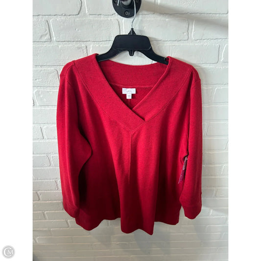 Top Long Sleeve By J. Jill In Red, Size: Xl