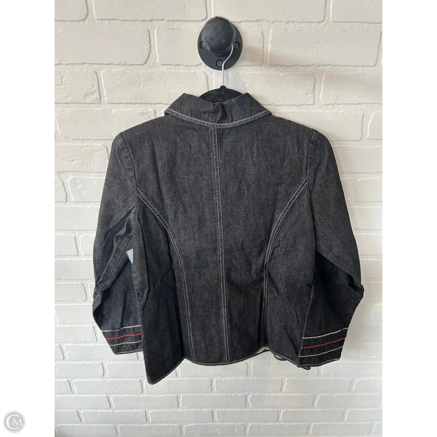 Blazer By Denim And Co Qvc In Black Denim, Size: Xs