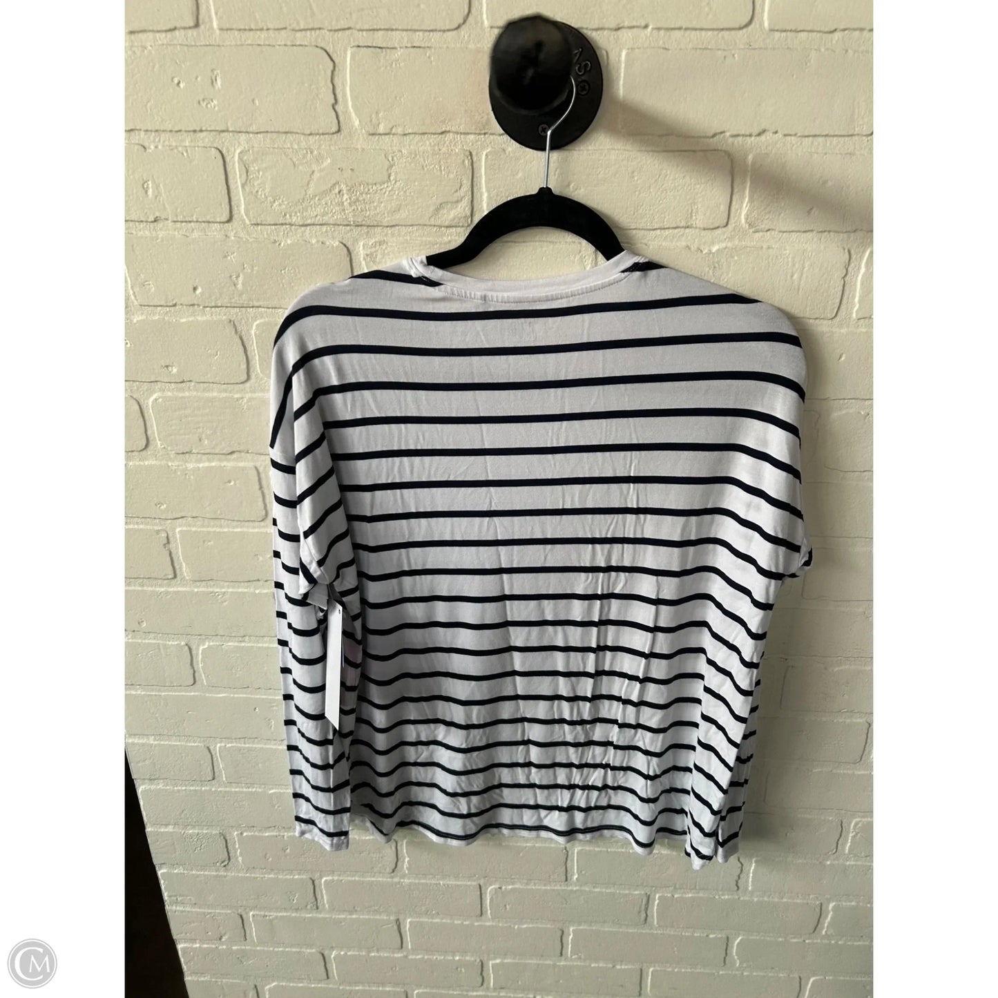 Top Long Sleeve Basic By Gap In Blue & White, Size: M