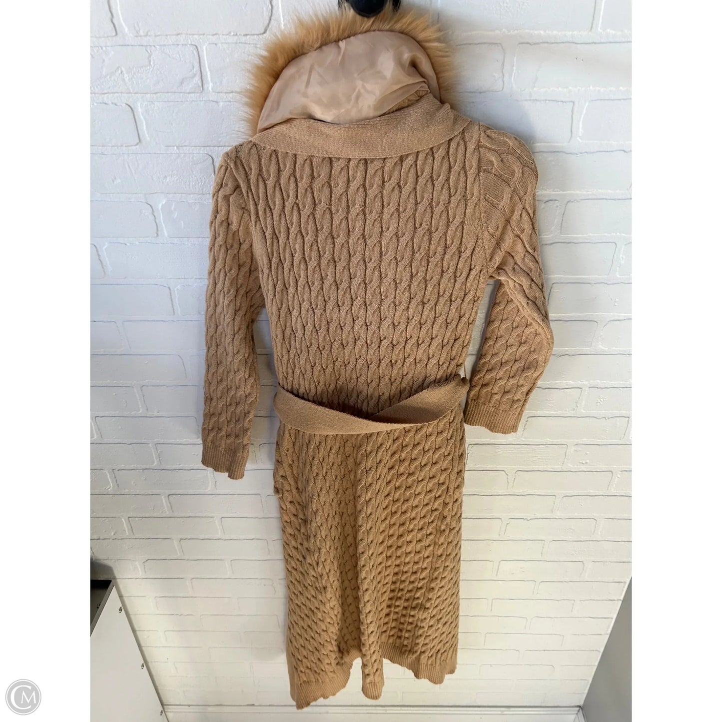 Sweater Cardigan By Shein In Tan, Size: M