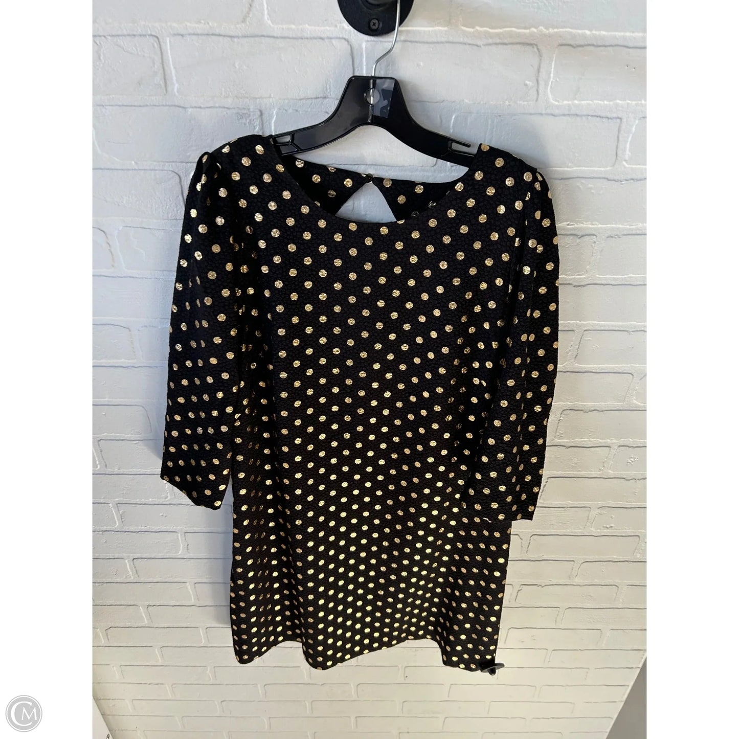 Dress Party Midi By Talbots In Black & Gold, Size: L