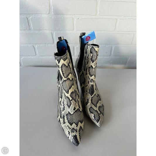Boots Ankle Heels By Calvin Klein In Black & Cream, Size: 9.5
