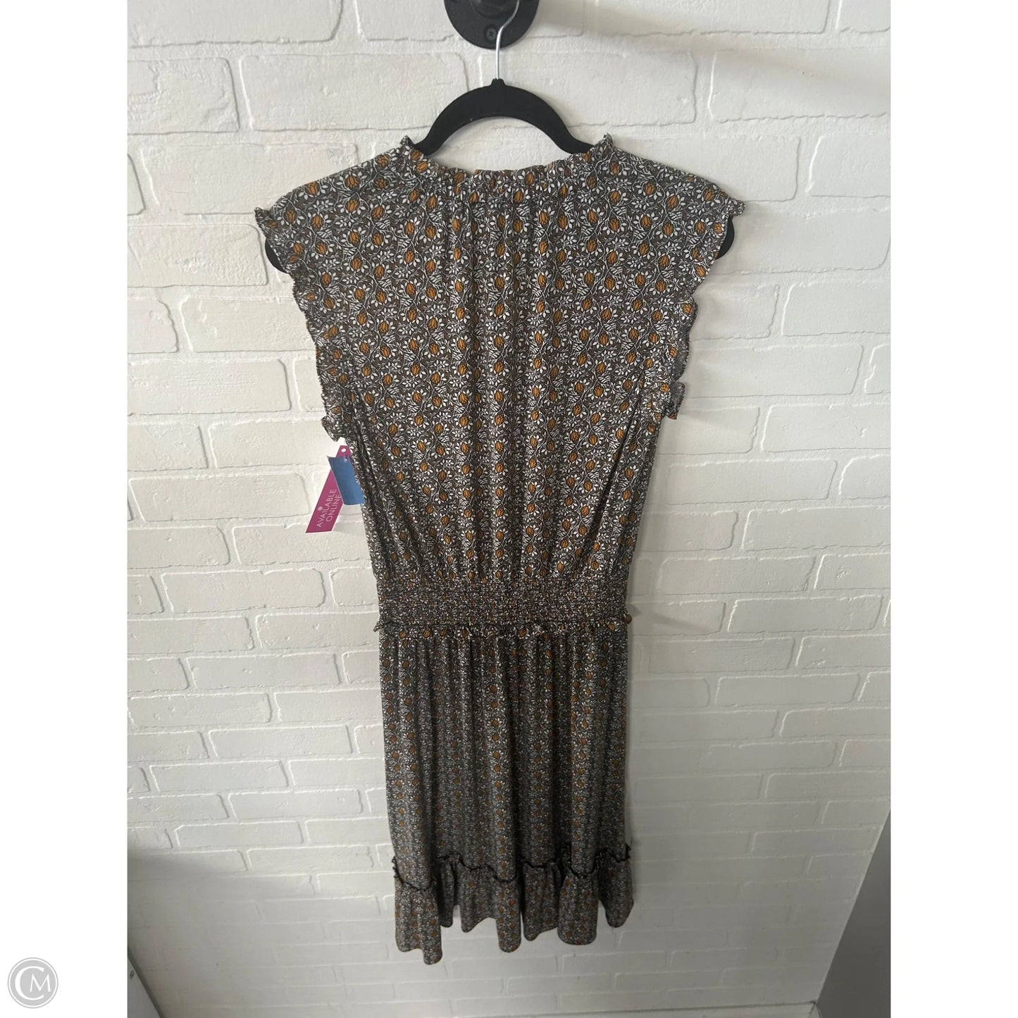 Dress Casual Midi By Michael By Michael Kors In Brown & White, Size: M