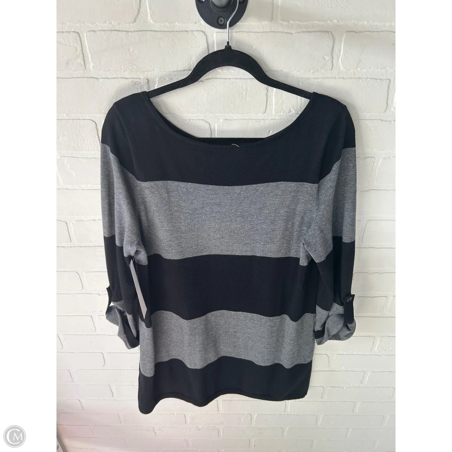 Sweater By Caslon In Black & Grey, Size: L