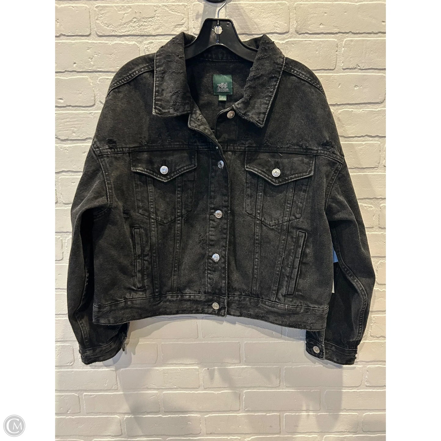 Jacket Denim By Wild Fable In Black Denim, Size: L