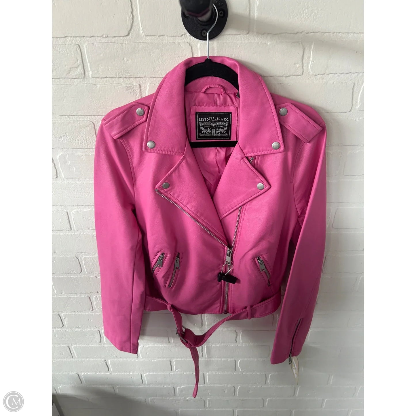 Jacket Moto By Levis In Pink, Size: M