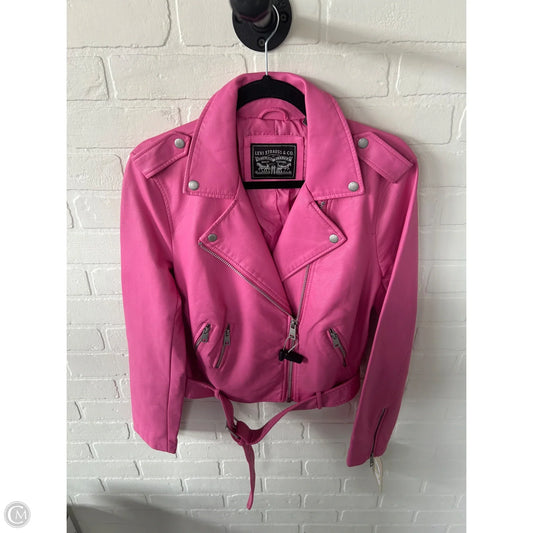 Jacket Moto By Levis In Pink, Size: M