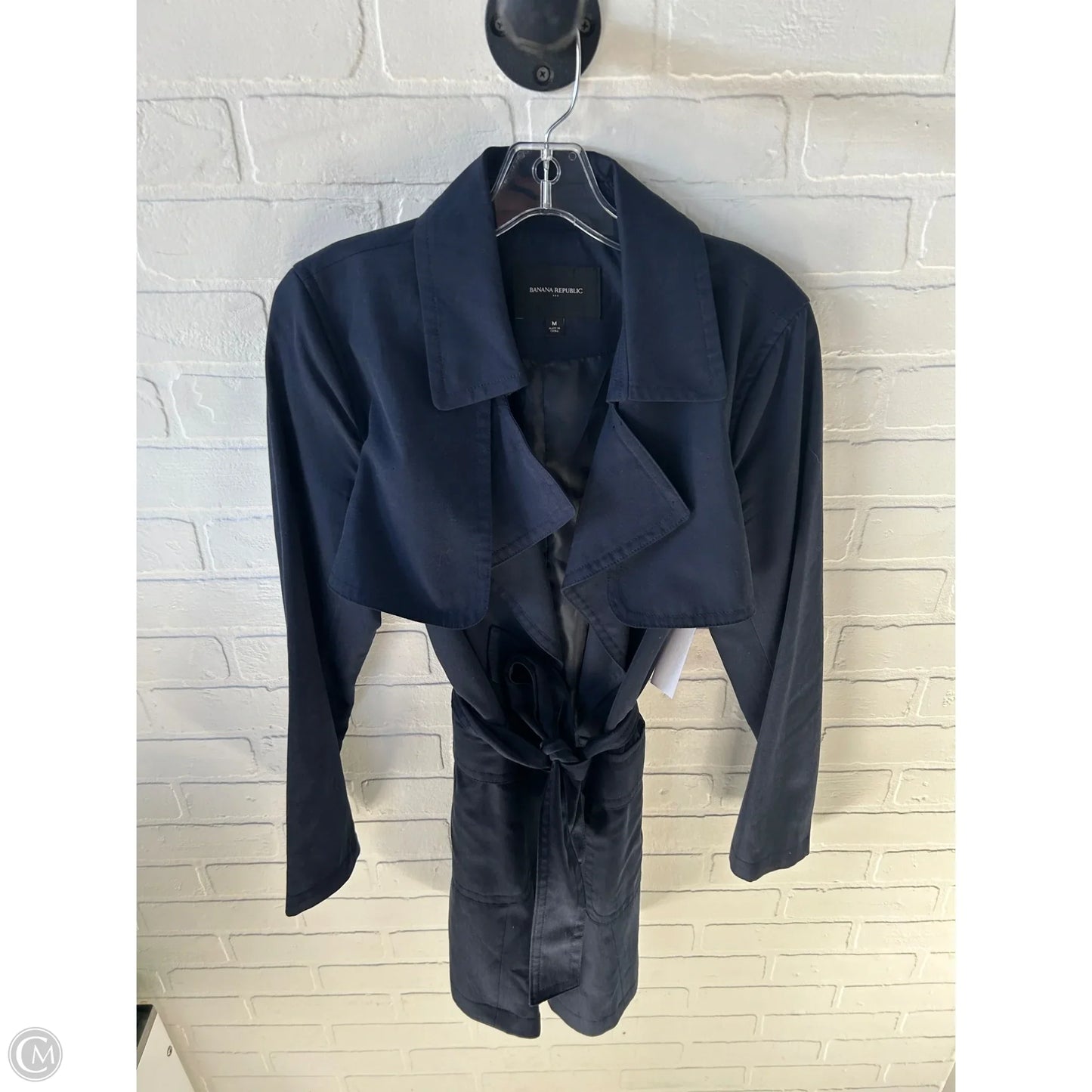 Coat Trench Coat By Banana Republic In Black, Size: M