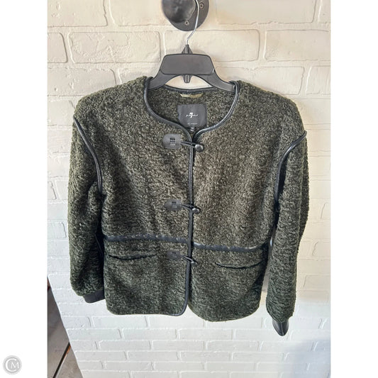 Jacket Fleece By 7 For All Mankind In Black & Green, Size: Xs