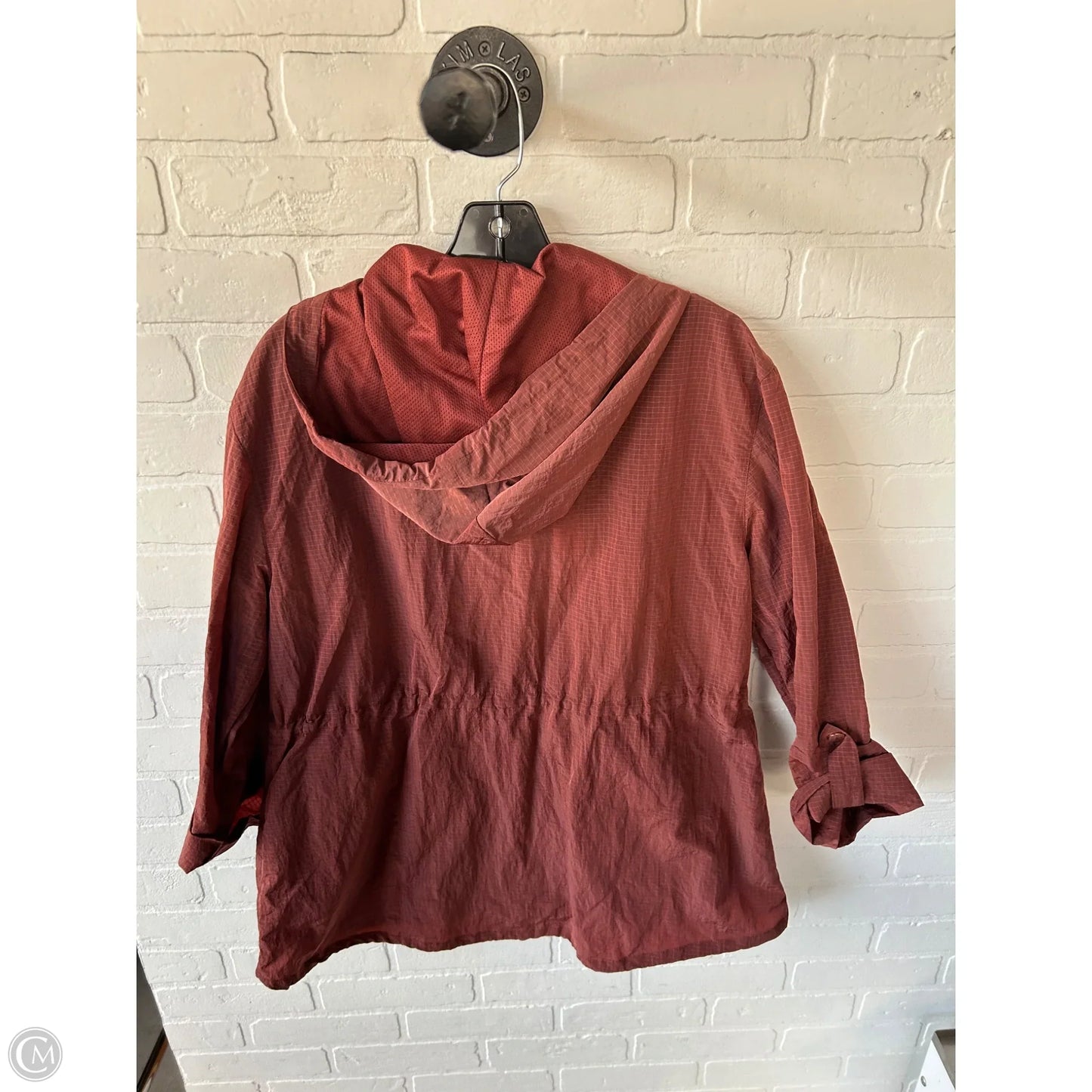 Jacket Windbreaker By Chicos In Brown, Size: M